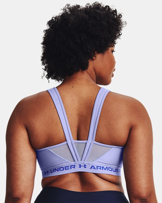 Women's Armour® Mid Crossback MF Sports Bra, Purple, pdpMainDesktop image number 6